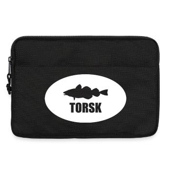 Torsk Cod Outline I Norway Fishing Iceland - Laptop bag 13" - black - Front