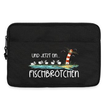 Leuchtturm Fischbrötchen I Nordsee Ostsee Küste - Laptoptasche 13" - Schwarz - Vorne