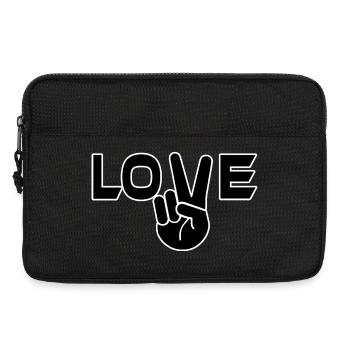 Liebe Victory Zeichen Hand - Laptoptasche 13" - Schwarz - Vorne