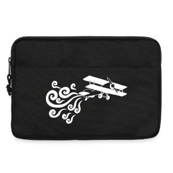 Avion vintage blanc - Sacoche pour ordinateur portable 13 pouces - noir - Devant