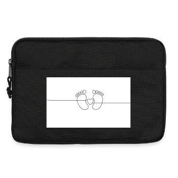 Empreintes de pas sincères avec détail en forme de cœur - Sacoche pour ordinateur portable 13 pouces - noir - Devant