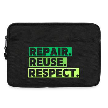 Un thème écologique avec un message - Sacoche pour ordinateur portable 13 pouces - noir - Devant