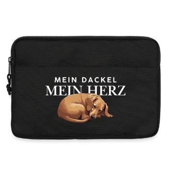 Mein_Dackel_Mein_Herz_blond - Laptoptasche 13" - Schwarz - Vorne