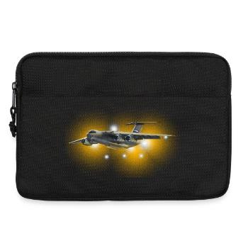 Frachtflugzeug im Sonnenfeuer - Laptoptasche 13" - Schwarz - Vorne