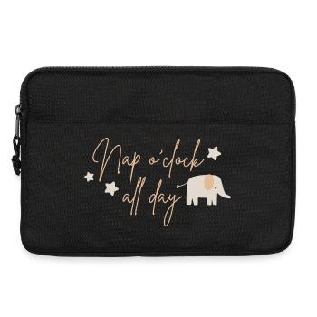 Sieste toute la journée, beige éléphant - Sacoche pour ordinateur portable 13 pouces - noir - Devant