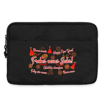Célébrez le réveillon du Nouvel An Bonne année multilingue - Sacoche pour ordinateur portable 13 pouces - noir - Devant