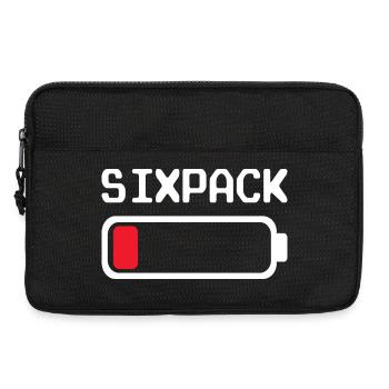 Six-pack – Fun outfit with a low battery - Laptop bag 13" - black - Front