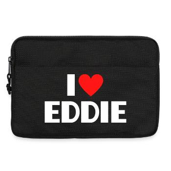 Ich liebe Eddie rotes Herz Retro Statement  - Laptoptasche 13" - Schwarz - Vorne