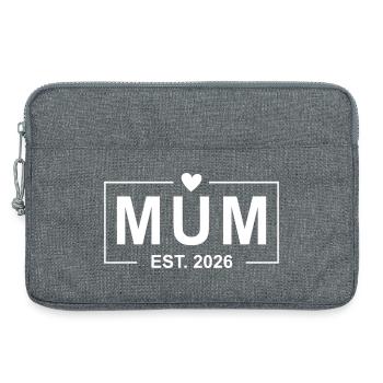 Mum Est. 2026  - Laptop bag 13" - heather grey - Front