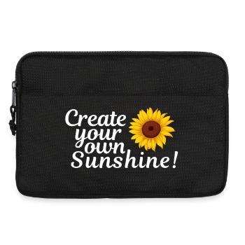 Sonnenblumen-Feeling: Deine eigene Sonne - Laptoptasche 13" - Schwarz - Vorne