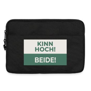 Kinn hoch! Beide! – Frecher Motivationsspruch - Laptop bag 13" - black - Front