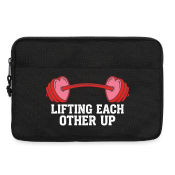 Lifting Each Other Up Funny Gym Workout Valentine - Laptop bag 13" - black - Front
