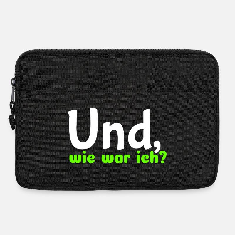 Spruch "Und, wie war ich?" - wob - Laptoptasche 13" - Schwarz