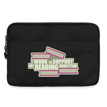 I Work To Support My Reading Addiction Books Logo - Laptop bag 13" - black - Front
