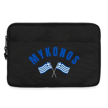 Griechische Flaggen von Mykonos - Laptoptasche 13" - Schwarz - Vorne