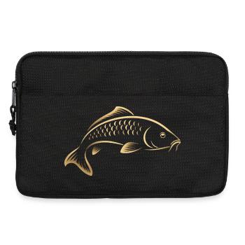Carp Fish Minimalist Fishing Graphic - Laptop bag 13" - black - Front