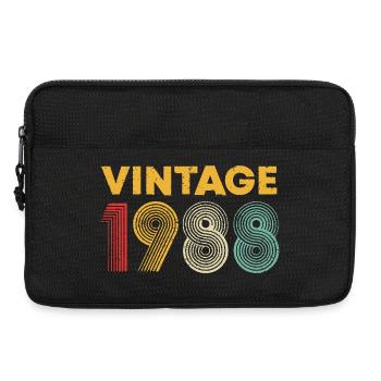 Vintage 1988 Retro Yearprint - Laptop bag 13" - black - Front