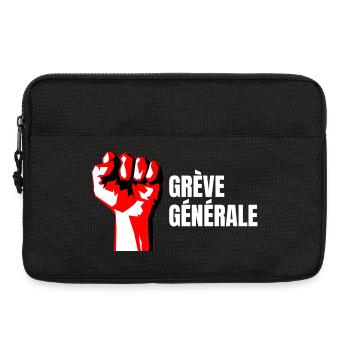 Poing Levé Manif Syndicaliste En grève Générale - Sacoche pour ordinateur portable 13 pouces - noir - Devant