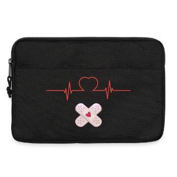 Cœur et Pansements Croisés - Sacoche pour ordinateur portable 13 pouces - noir - Devant