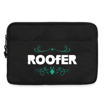 ROOFER Logo mit Teal Ornament - Laptoptasche 13" - Schwarz - Vorne