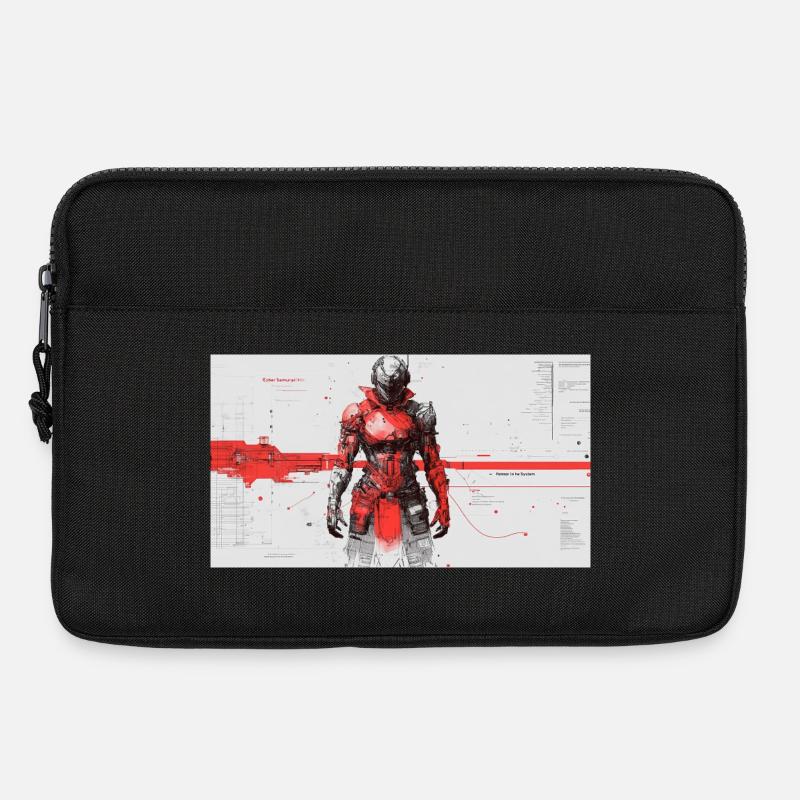 Futuristischer Cyber-Samurai - Laptoptasche 13" - Schwarz