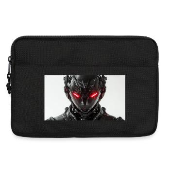 Robot futuriste aux yeux lumineux rouges - Sacoche pour ordinateur portable 13 pouces - noir - Devant