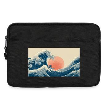 Surfing Wave at Sunset - Laptop bag 13" - black - Front