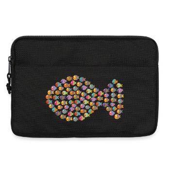 Großer Fisch aus vielen kleinen Fischen - Laptoptasche 13" - Schwarz - Vorne