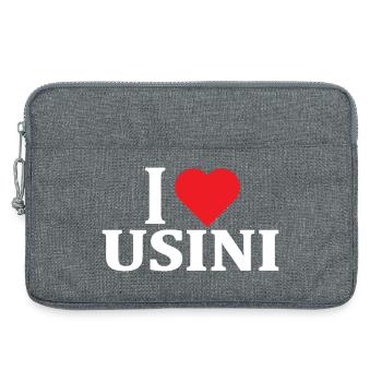 t-shirt Io amo Usini t-shirt Sardegna - Laptop bag 13" - heather grey - Front