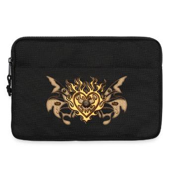 Wonderful heart, clocks and steampun gears - Laptop bag 13" - black - Front