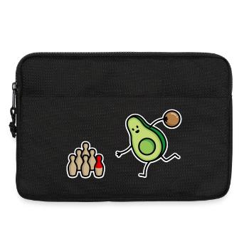 Lustige Avocado Bowling, Bowler, kegeln, Kegler - Laptoptasche 13" - Schwarz - Vorne