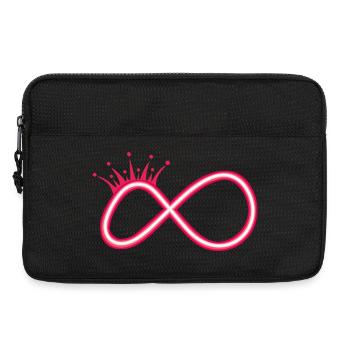 Infinity symbol neon red with crown - Laptop bag 13" - black - Front