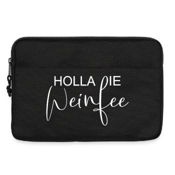 Weißwein Rotwein JGA Vino Wein - Holla die Weinfee - Laptoptasche 13" - Schwarz - Vorne