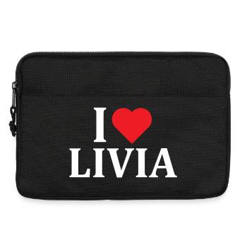 t-shirt name I love Livia t-shirt gift idea - Laptop bag 13" - black - Front
