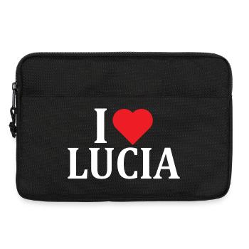 t-shirt name I love Lucia t-shirt gift idea - Laptop bag 13" - black - Front