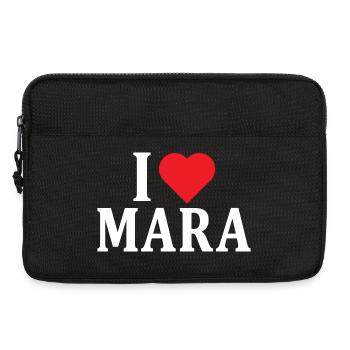 Name T-Shirt I love Mara T-Shirt Geschenkidee - Laptoptasche 13" - Schwarz - Vorne