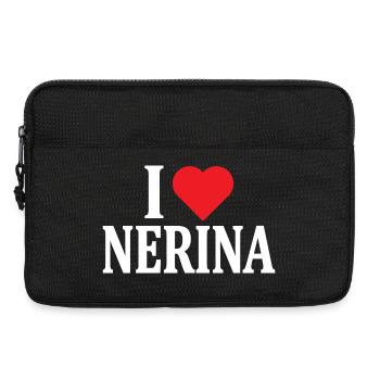 nom du t-shirt J’aime Nerina idée cadeau t-shirt - Sacoche pour ordinateur portable 13 pouces - noir - Devant