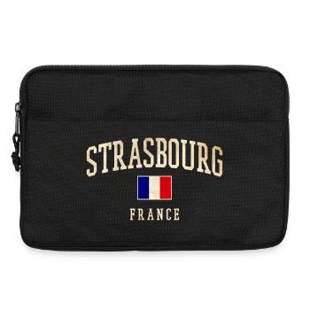Strasbourg - France flag - Laptop bag 13" - black - Front