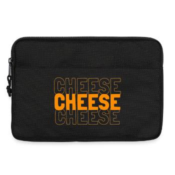 Käse Schriftzug Muster - Laptoptasche 13" - Schwarz - Vorne