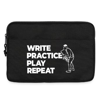 Writing, practicing, playing, repeating - Laptop bag 13" - black - Front