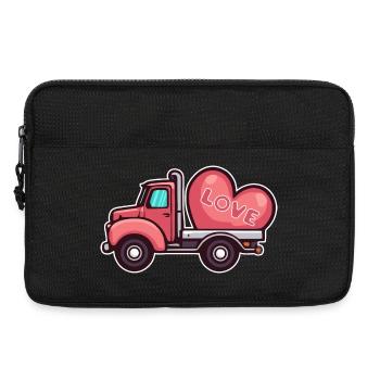 Camion avec coeur LOVE Saint-Valentin - Sacoche pour ordinateur portable 13 pouces - noir - Devant