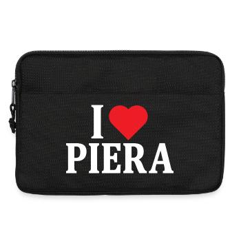 Tee shirt J'aime Piera idée cadeau t-shirt - Sacoche pour ordinateur portable 13 pouces - noir - Devant