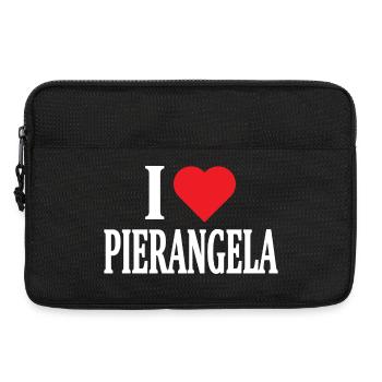 Tee shirt J'aime Pierangela idée cadeau t-shirt - Sacoche pour ordinateur portable 13 pouces - noir - Devant