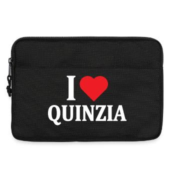 T-Shirt I love Quinzia T-Shirt Geschenkidee - Laptoptasche 13" - Schwarz - Vorne