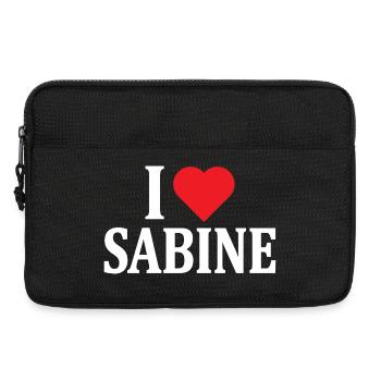 T-Shirt I love Sabine T-Shirt Geschenkidee - Laptoptasche 13" - Schwarz - Vorne