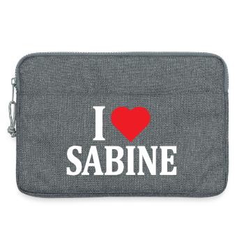 T-Shirt I love Sabine T-Shirt Geschenkidee - Laptoptasche 13" - Grau meliert - Vorne