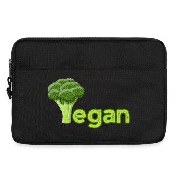 Vibrant Vegan Broccoli Logo - Laptop bag 13" - black - Front