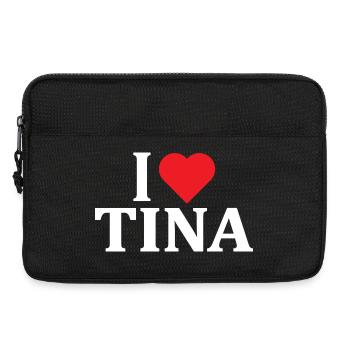 T-Shirt I love Tina T-Shirt Geschenkidee - Laptoptasche 13" - Schwarz - Vorne