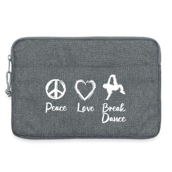 Peace Love Break Dance - Laptop bag 13" - heather grey - Front