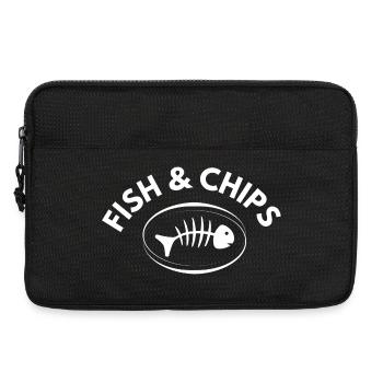 fish and chips, fish, catering - Laptop bag 13" - black - Front